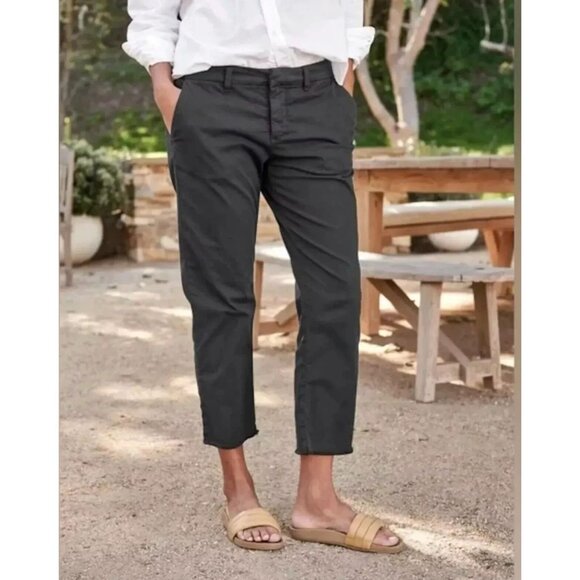 Frank & Eileen Wicklow Italian Twill Crop Pant Washed Black 4 - Picture 1 of 6